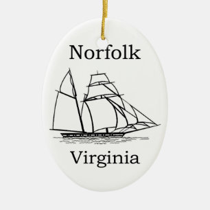 Norfolk Virginia Tall Ships Logo Ceramic Ornament