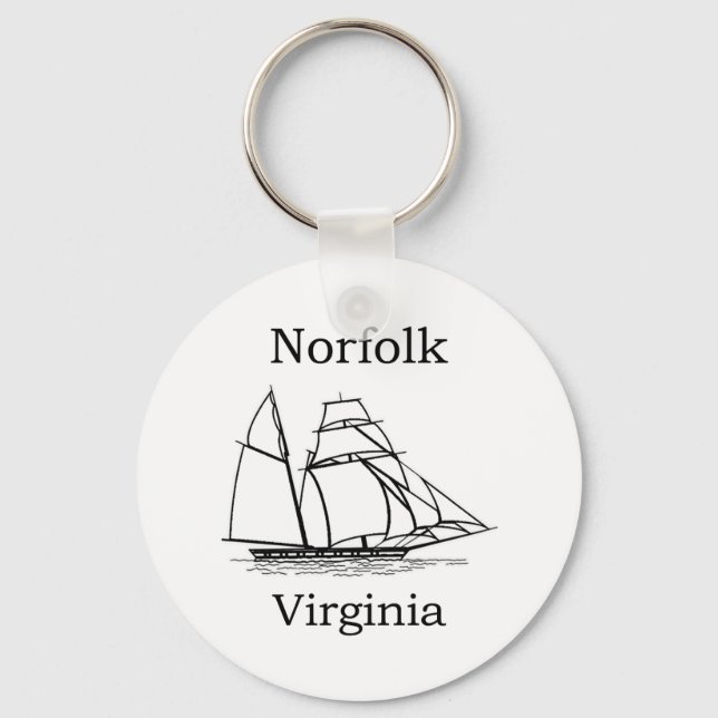 Norfolk Virginia Tall Ships Logo Key Ring (Front)