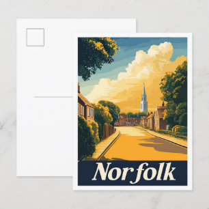 Norfolk Virginia USA Vintage Travel Illustration Postcard