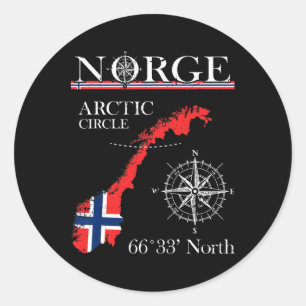 Norge Arctic Circle - Polar North Norway Norwegian Classic Round Sticker