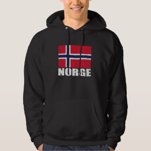 Norge Flag Grunge Vintage Souvenir Norway Hoodie