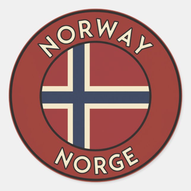 Norge Norway Classic Round Sticker (Front)