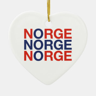NORGE Norwegian Flag Ceramic Ornament