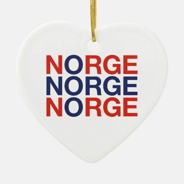 NORGE Norwegian Flag Ceramic Ornament (Front)