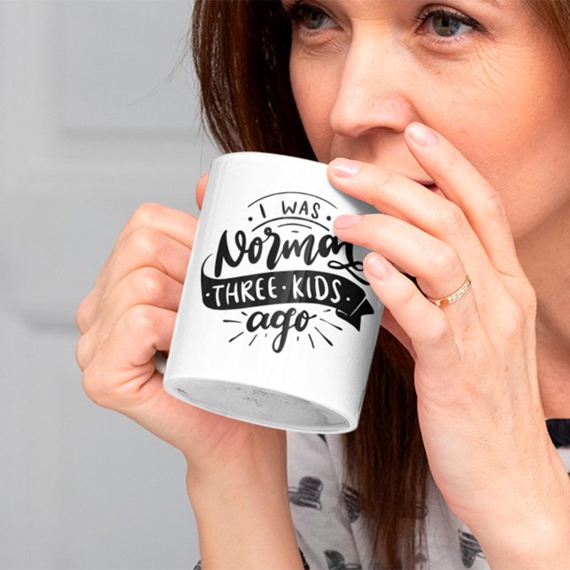 Normal 3 kids ago funny sarcastic mum coffee mug (Creator Uploaded)