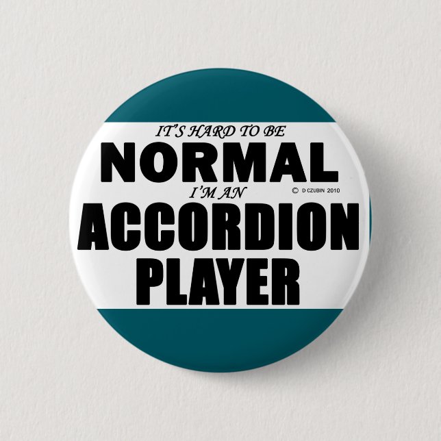 Normal Accordion Player 6 Cm Round Badge (Front)