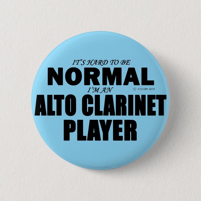 Normal Alto Clarinet Player 6 Cm Round Badge (Front)