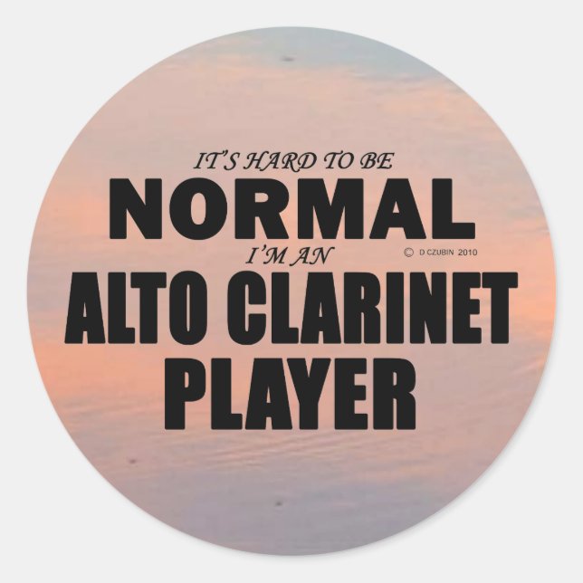 Normal Alto Clarinet Player Classic Round Sticker (Front)