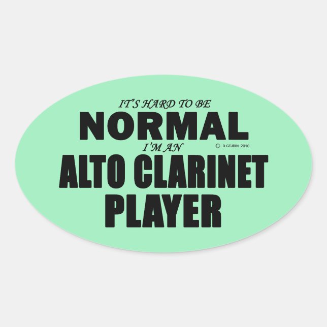 Normal Alto Clarinet Player Oval Sticker (Front)