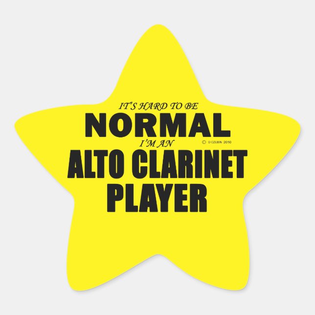Normal Alto Clarinet Player Star Sticker (Front)