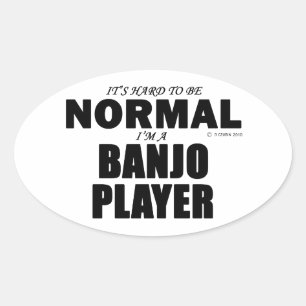 Normal Banjo Player Oval Sticker
