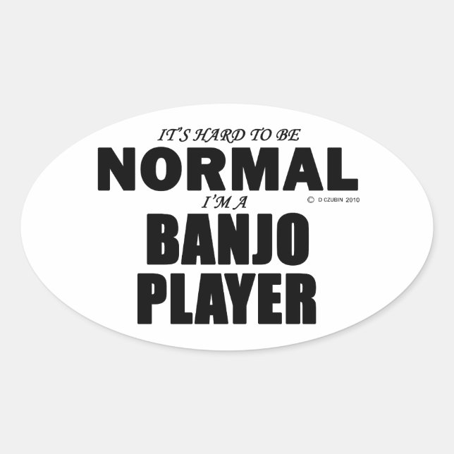 Normal Banjo Player Oval Sticker (Front)