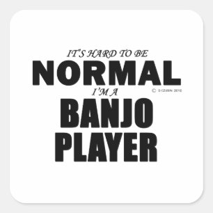 Normal Banjo Player Square Sticker