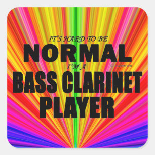 Normal Bass Clarinet Player Square Sticker