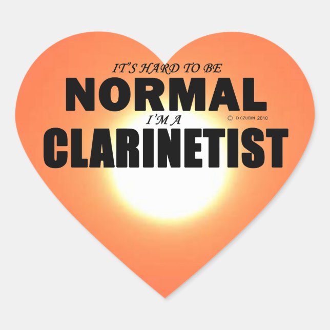 Normal Clarinetist Heart Sticker (Front)