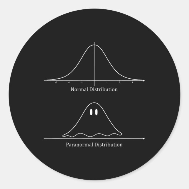 Normal Distribution Funny Ghost  Halloween Costume Classic Round Sticker (Front)