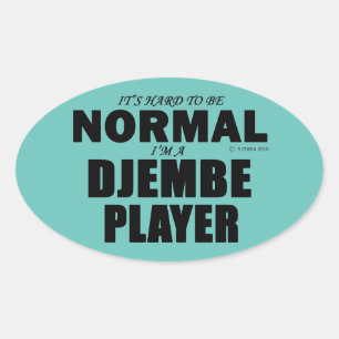 Normal Djembe Player Oval Sticker