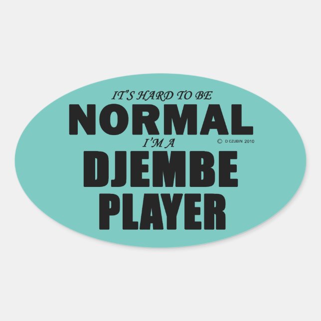 Normal Djembe Player Oval Sticker (Front)