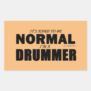Normal Drummer Rectangular Sticker
