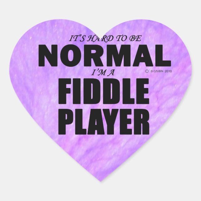 Normal Fiddle Player Heart Sticker (Front)
