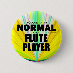 Normal Flute Player 6 Cm Round Badge