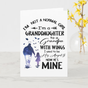 Normal Girl Granddaughter Grandpa With Wings Angel Card