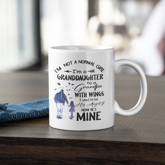 Normal Girl Granddaughter Grandpa With Wings Angel Coffee Mug (Creator Uploaded)