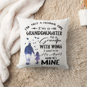 Normal Girl Granddaughter Grandpa With Wings Angel Cushion
