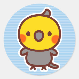 normal grey male Cockatiel Classic Round Sticker