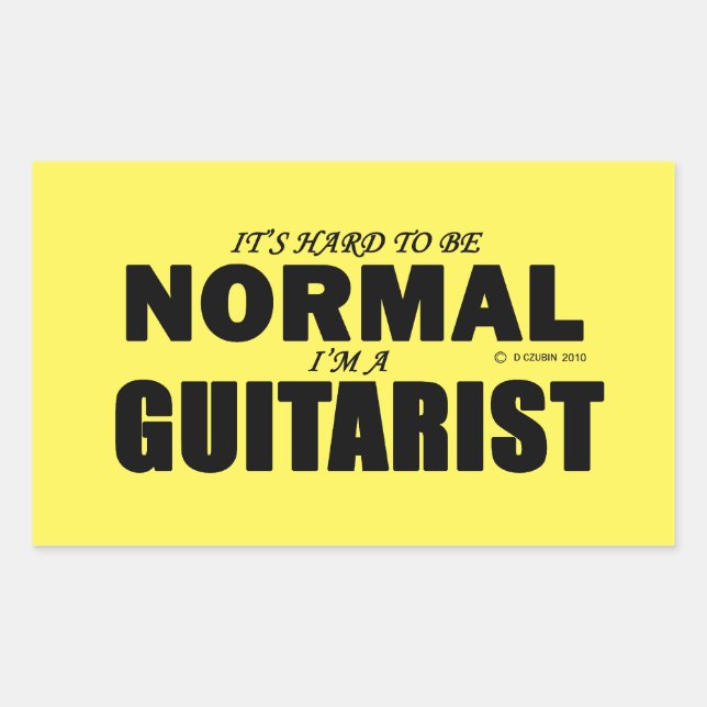 Normal Guitarist Rectangular Sticker (Front)