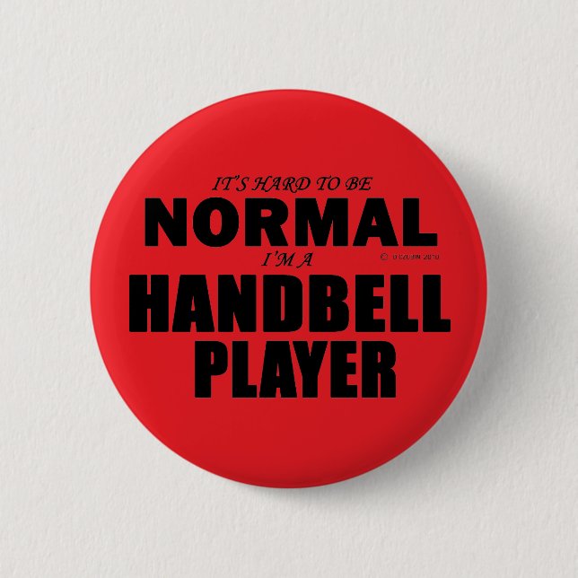 Normal Handbell Player 6 Cm Round Badge (Front)