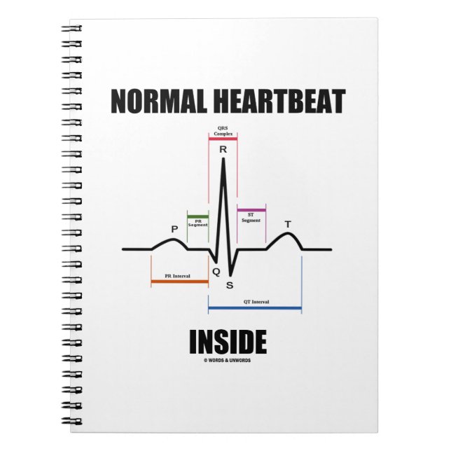 Normal Heartbeat Inside ECG EKG Electrocardiogram Notebook (Front)