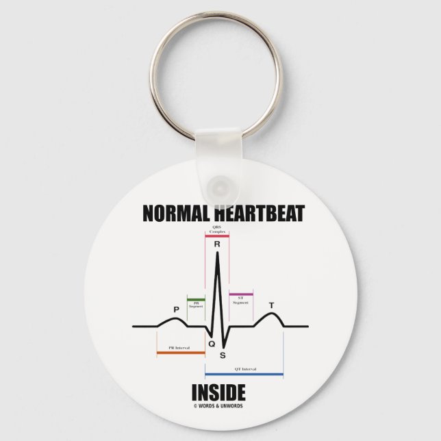Normal Heartbeat Inside (ECG EKG) Key Ring (Front)
