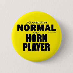Normal Horn Player 6 Cm Round Badge