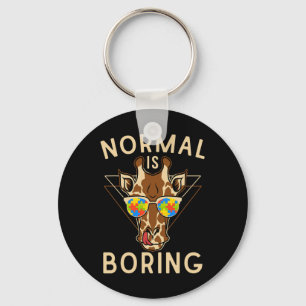 Normal Is Boring Autism Awareness Giraffe  Key Ring