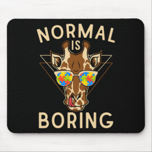 Normal Is Boring Autism Awareness Giraffe Mouse Pad