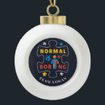 Normal is Boring Autism Awareness Merry Ceramic Ball Christmas Ornament<br><div class="desc">Join the Autism Awareness campaign with this cool bright and bold design that says "Normal is Boring". Perfect for your Autistic Awareness campaigns as a family or team. Add your team name by clicking the "Personalise" button Please contact me if you need any help or additional customisation with this design,...</div>
