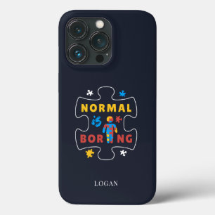 Normal is Boring Autism Awareness Puzzles iPhone 13 Pro Case