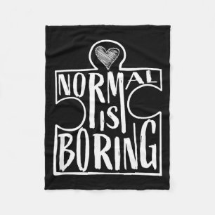 Normal is boring cute puzzle heart autism awarenes fleece blanket