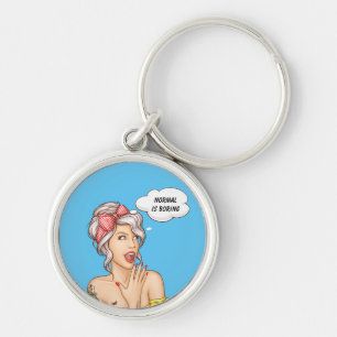 Normal is boring key ring