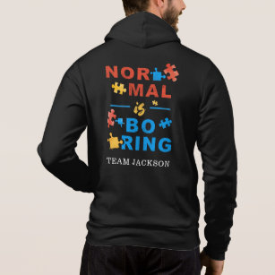 Normal is Boring Puzzles Autism Awareness Support Hoodie