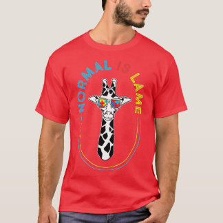 Normal Is Lame - Giraffe Autistic Puzzle Autism Aw T-Shirt