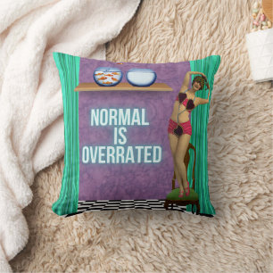 Normal is Overrated Funky & Fun Altered Art  Cushion