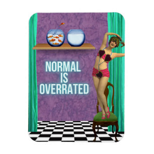 Normal is Overrated Funky & Fun Altered Art  Magnet