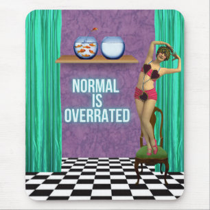 Normal is Overrated Funky & Fun Altered Art  Mouse Pad