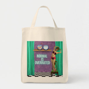 Normal is Overrated Funky & Fun Altered Art Tote Bag