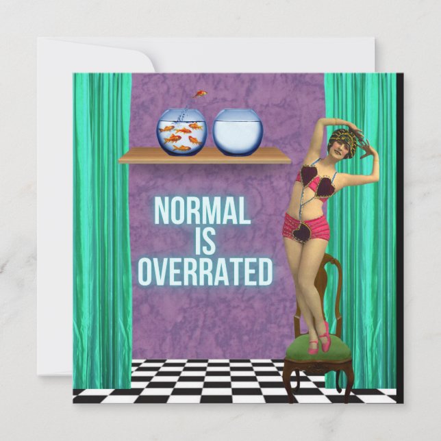 Normal is Overrated Funky & Fun Flat Card (Front)