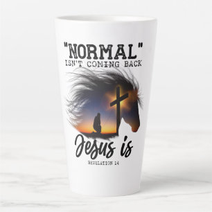 Normal Isn't Coming Back Jesus For Horse Lovers T- Latte Mug