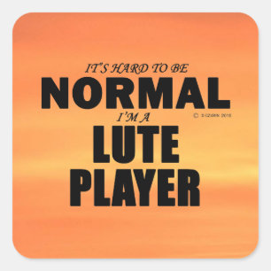 Normal Lute Player Square Sticker