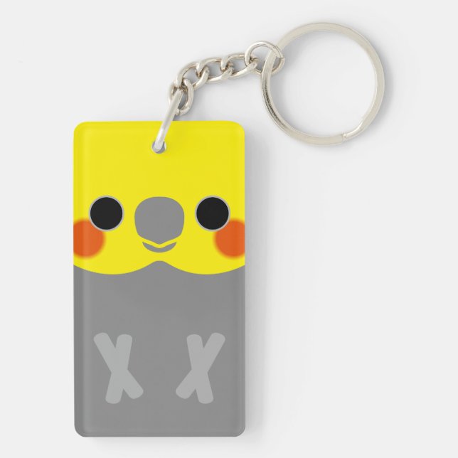 Normal Male Cockatiel Key Ring (Back)